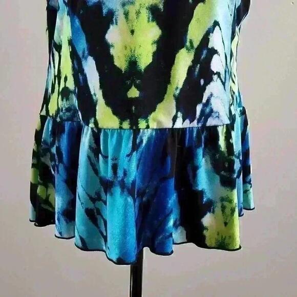 Bali Pendulum Short Sleeve Blouse Blue Green Black Us Xl - Picture 2 of 10